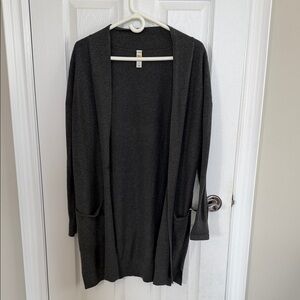 Lole Charcoal Grey Open Front Cardigan